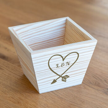 Personalised Wooden Planter With Heart, 4 of 4