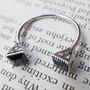 Sapphire 925 Sterling Silver Square Ring, thumbnail 1 of 7