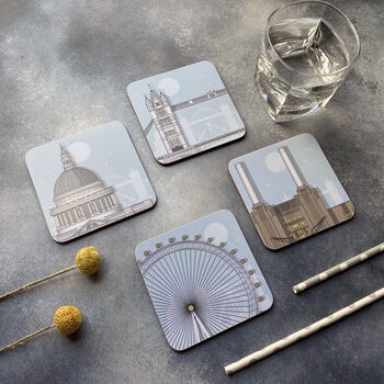 London Set Of Four Coasters, 3 of 8