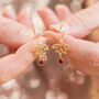 Delicate Lotus Birthstone Earrings, thumbnail 1 of 8
