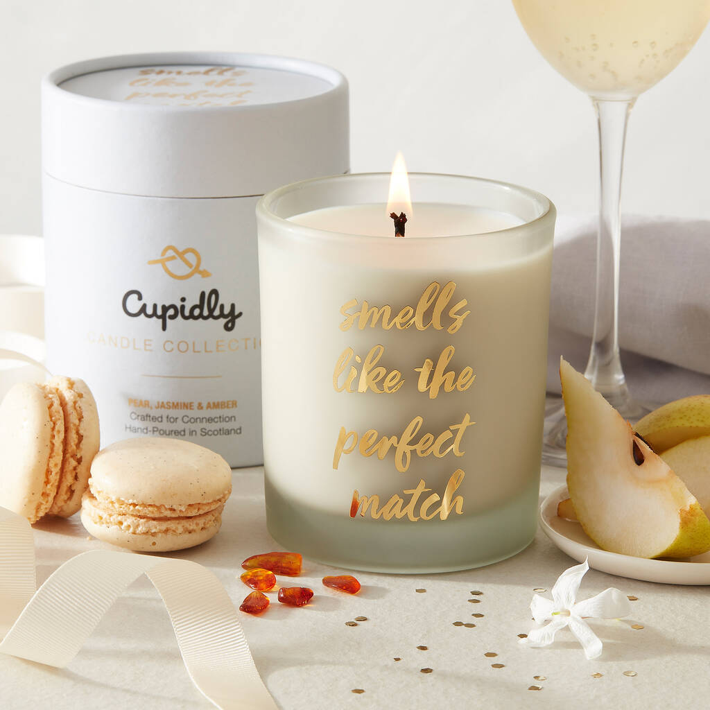 Smells Like The Perfect Match Scented Candle | Wedding, Anniversary Or Engagement Gift For Couple, 1 of 4