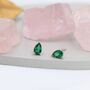 Sterling Silver Emerald Green Droplet Stud Earrings, thumbnail 5 of 12