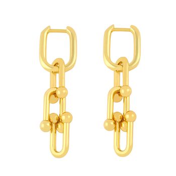 Interlocking U Chain Gold Plated Drop Earrings, 3 of 10