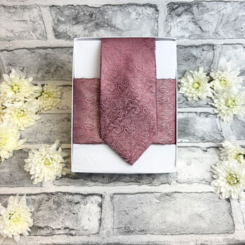 Desert Rose Paisley Wedding Tie Set, 5 of 6
