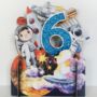 6th Birthday 3D Card With Astronaut And Space, thumbnail 2 of 3
