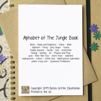 The Jungle Book Alphabet Card, 2 of 3