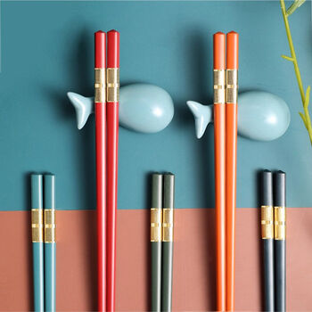 Reusable Five Pairs Fiberglass Alloy Non Slip Chopstick, 2 of 5