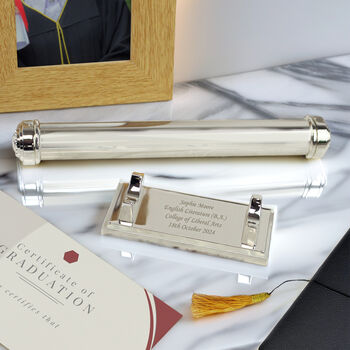 Personalised Plain Silver Plated Certificate Holder, 5 of 7