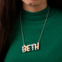 Personalised Pastel Gingham Name Necklace, thumbnail 2 of 6