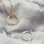 Karma Circle Necklace In Silver, 18ct Gold, thumbnail 1 of 6