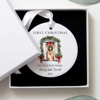 Personalised First Christmas New Home Ceramic Decoration, 2 of 4