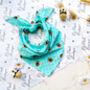 Bright Blue Cord Bumble Bee Polka Dots Dog Bandana, thumbnail 1 of 4