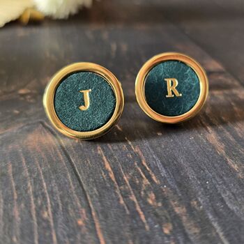 Personalised Monogrammed Initials Leather Cufflinks, 6 of 9