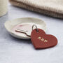 Personalised Embossed Leather Heart Keyring, thumbnail 5 of 6