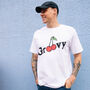 Groovy Men’s Slogan T Shirt With Cherry Graphic, thumbnail 2 of 3