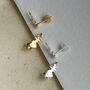 Sterling Silver And Gold Plated Heart Wave Studs, thumbnail 3 of 9