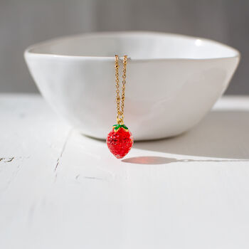 Strawberry Pendant Necklace, 2 of 8