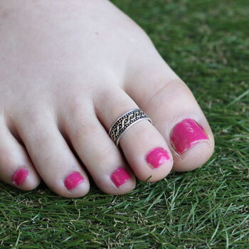Black Bohemian Midi Beach Band Toe Ring, 2 of 7