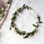 Preserved Eucalyptus And Baby’s Breath Hair Crown, thumbnail 3 of 12