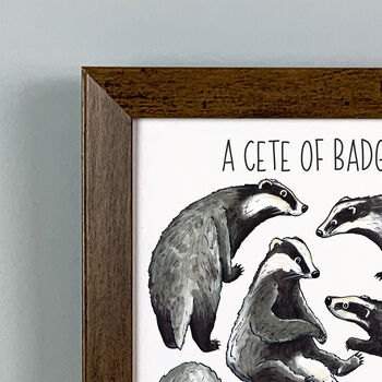 Badgers Watercolour Art Print, 7 of 8
