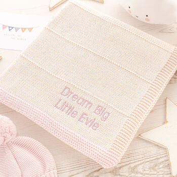 Dusky Rose And Cream Dainty Stripe Baby Blanket, 4 of 12