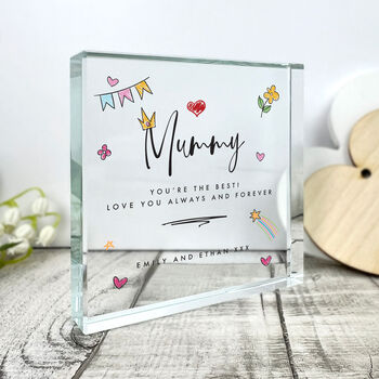 Personalised 'From The Kids' Crystal Token For Mum Or Grandma, 5 of 7