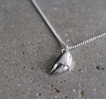 Sterling Silver Large , Crab Claw Pendant Necklace, 2 of 6