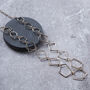 Antique Finish Layered Interlinked Geometric Opera Necklace, thumbnail 3 of 3
