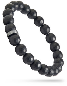 Men's 10mm Faceted Onyx Bead Bracelet, 10 of 11