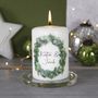Personalised Couples Wreath Christmas Candle, thumbnail 7 of 7