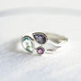 Molten Sterling Silver Topaz, Amethyst And Iolite Ring, thumbnail 2 of 6