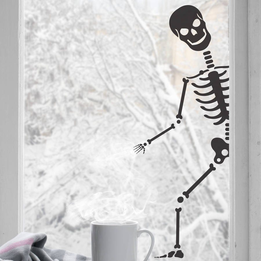 Peeping Skeleton Wall Sticker, 1 of 2