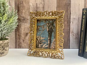 Gold Filigree Cut Out Ornate Photo Frame 4x6 Inch 15x20cm Home Decor Gift, 9 of 9