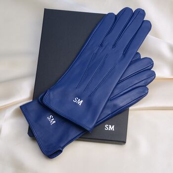 Personalised Monogrammed Leather Gloves, 7 of 8