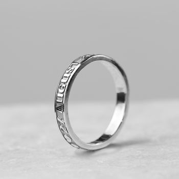 Slender Personalised Silver Promise Ring, 3 of 7