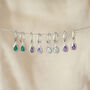 March Birthstone Aquamarine Sterling Silver Huggie Hoop Earrings, thumbnail 3 of 12