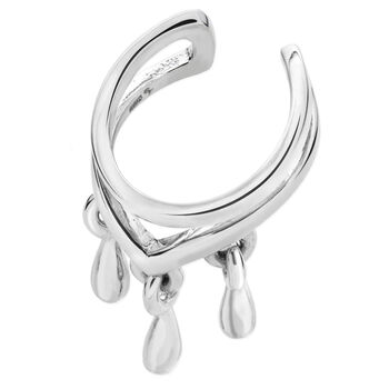 Silver Tri Drop Ear Cuff, 2 of 6