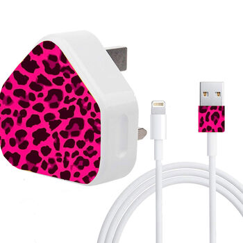 Neon Leopard Charger And Cable Sticker, 5 of 10