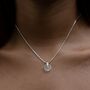 Sterling Silver Clear Spinning Disc Necklace, thumbnail 3 of 10