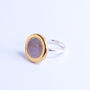 Sterling Silver, Ceramic, Glass And Gold Dawn Adjustable Ring, thumbnail 3 of 7