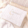 Personalised White Baby Blanket – Moon And Stars Name Embroidery, thumbnail 1 of 12