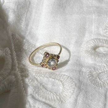 Pascale Pink Tourmaline And White Topaz Ring, 3 of 6