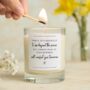 Sympathy Gift, Beyond The Sorrow Memorial Quote Candle, thumbnail 1 of 9