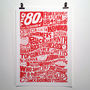 The Eighties 1980’s Decade Typography Print, thumbnail 6 of 10