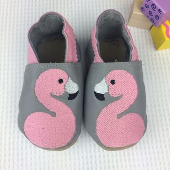 Embroidered Flamingo Children's Slippers, 5 of 7
