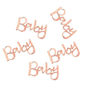 Rose Gold Foiled Baby Baby Shower Table Confetti, 2 of 3