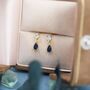 Sapphire Blue Cz Dangle Round Droplet Stud Earrings, thumbnail 5 of 11