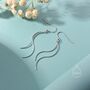 Sterling Silver Minimalist Wave Ear Wire Drop Earrings, thumbnail 2 of 11