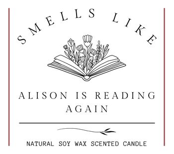 Personalised Book Lovers Gift, She's Reading Again Bookish Candle Gift, 10 of 10