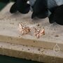 Sterling Silver Death's Head Hawkmoth Moth Stud Earrings, thumbnail 5 of 12